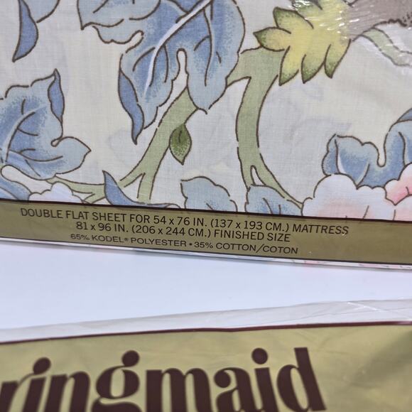 VTG New Springmaid Wondercale Double Flat & Fitted Sheet Set Salon Floral - Picture 4 of 9
